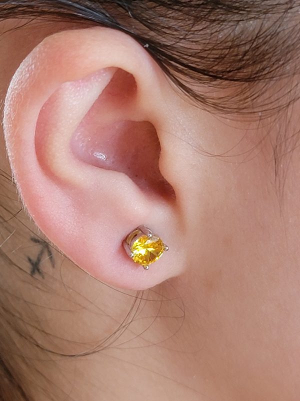 Boucles d'oreilles Zircon jaune