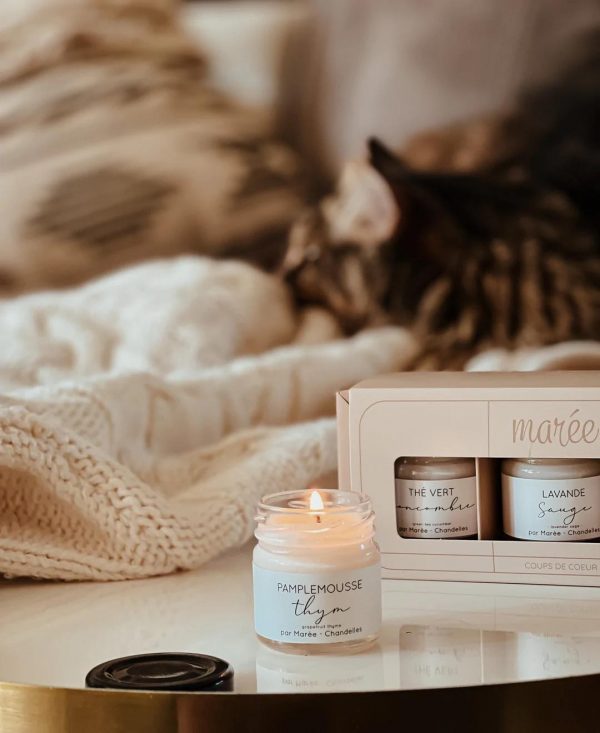 Coffret cadeau trio chandelles coup de coeur