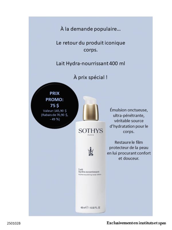 Lait hydra-nourrissant 400 ml
